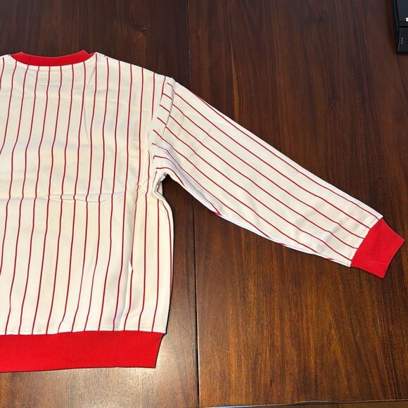 Bogey Boys White Red Striped Crewneck Golf Sweater Men’s Large Pullover - Picture 8 of 9